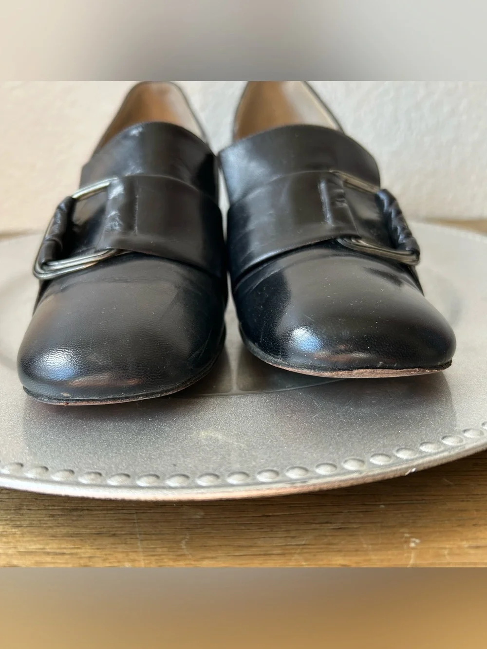 Vintage Black Leather Bow Heels by Kushins California Boutique Pumps | 1960s